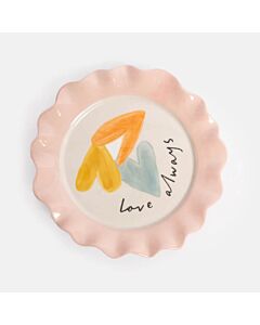 Caroline Gardner Love Always Multi Hearts Ceramic Plate